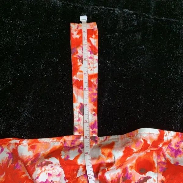 CHELSEA28 Fit & Flare Cotton Minidress in Orange Blue Blushed Blooms Medium - Image 7