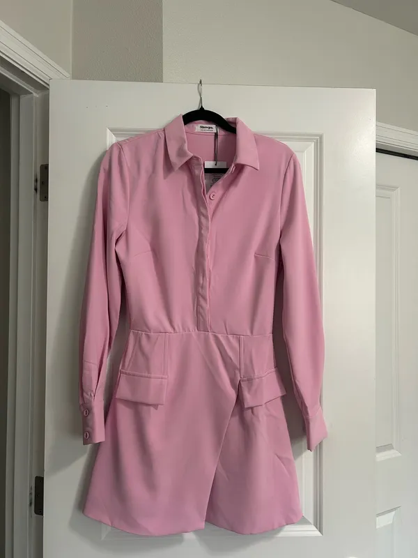 New Showpo Wanda Mini Dress Long Sleeve Faux Wrap Dress Size Small MSRP $109 - Image 7