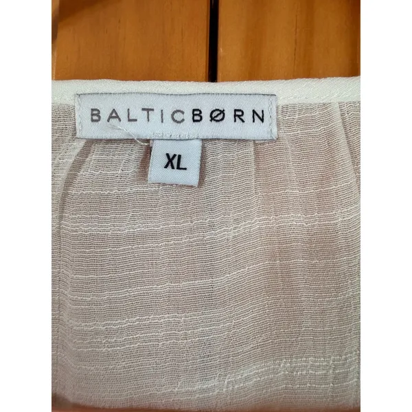 Baltic Born White Lace Trim V-Neck Tiered Mini Dress XL Boho Cottagecore - Image 5
