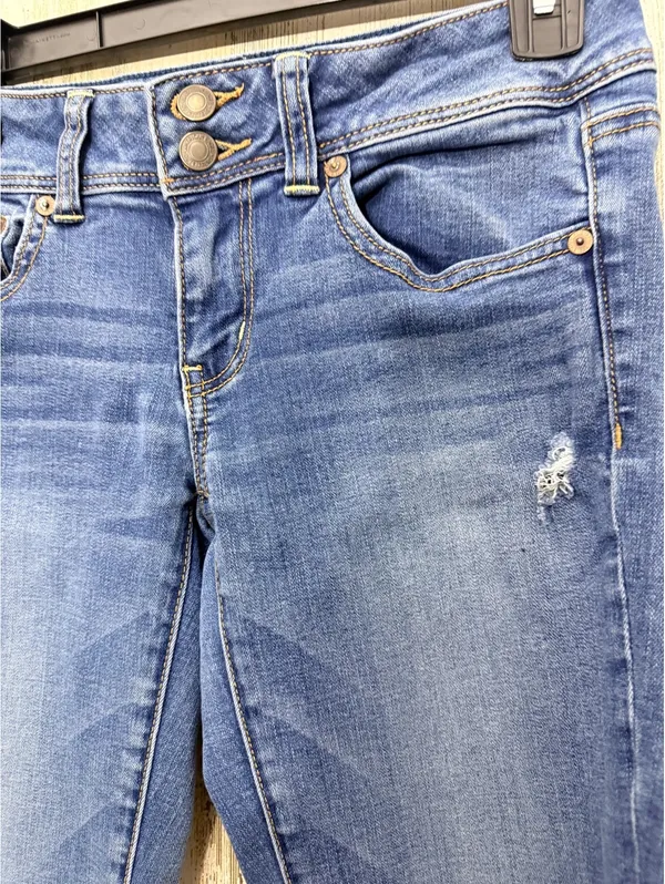 American Eagle Womens 6 Regular Stretch Skinny Jeans Double Button Distressed - Image 2
