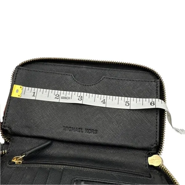 MICHAEL KORS Black Zip Around Wallet - Image 5
