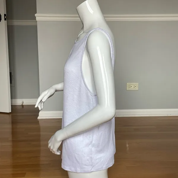 Free People White Tank Top M Sleeveless Open Back Flowy Boho Minimalist Top - Image 2
