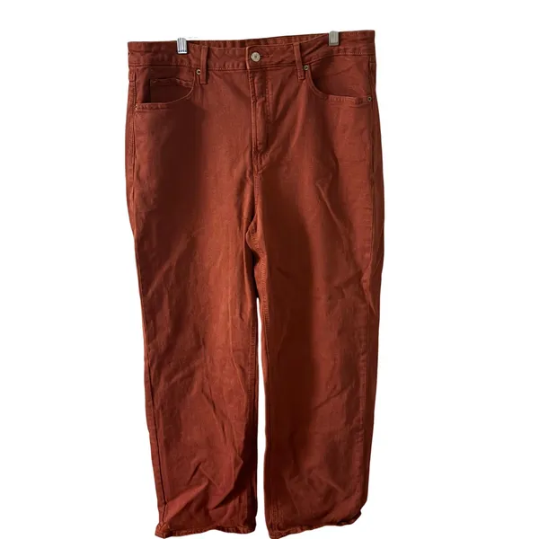 Old Navy Extra High Rise Sky High Wide Leg Jean 14 Tall Women’s Red Dirt - Image 2
