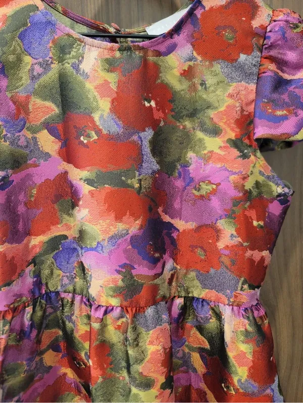 Chelsea28 New Puff Sleeve Jacquard Minidress Coastal Cowgirl Fairy Sm - Image 5