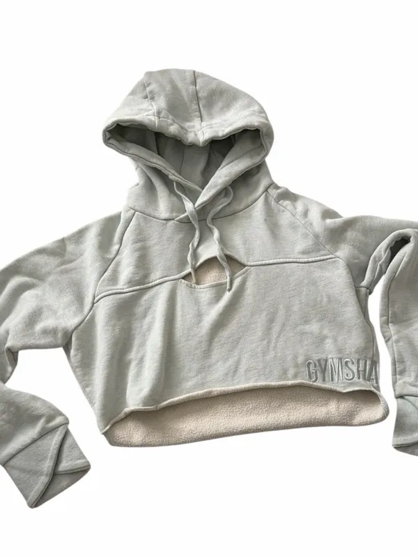Gymshark UK Light MINT Cropped Hoodie Sweatshirt size M - Image 2
