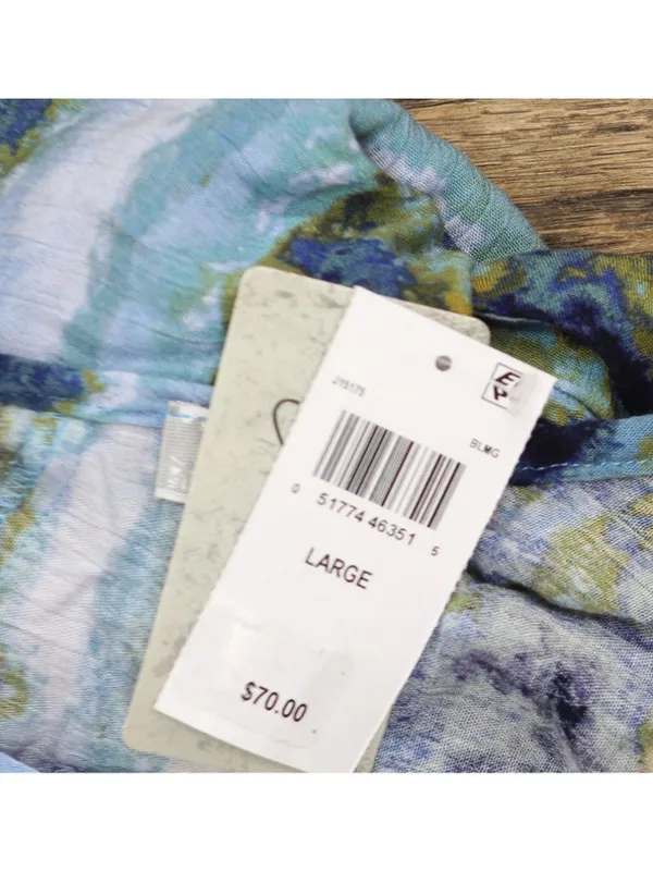 NWT J. Valdi Womens Striped Jumpsuit Swim Cover Up J15175 Blue Multi L - Image 5