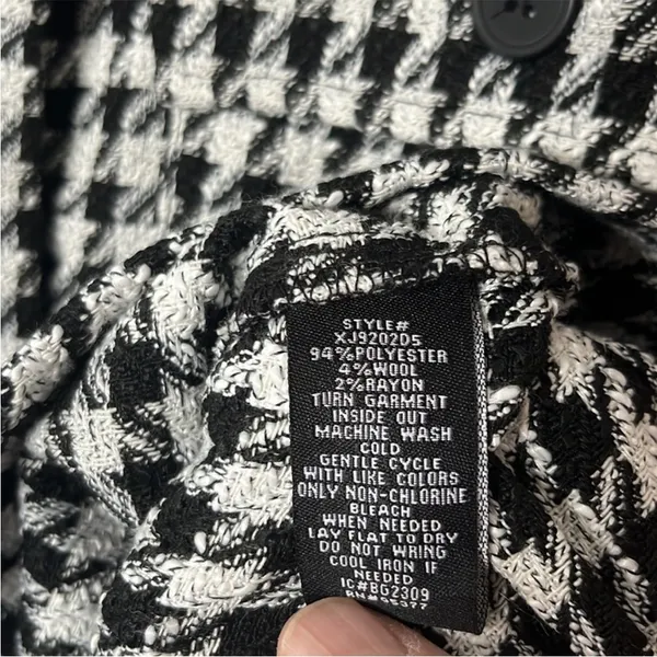 NWOT Sanctuary Ashley Jacket / Top Bouclé Houndstooth Size L - Image 13