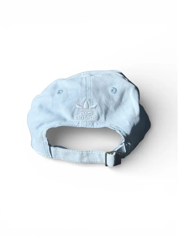 Adidas Light Blue Faux Suede Logo Baseball Hat Adjustable Unisex - Image 2