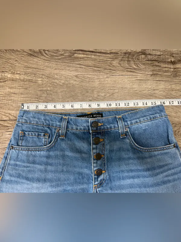 Veronica Bread‎ blue denim cute off shorts size 27 - Image 7