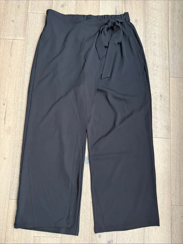 Halara High Waisted Tie Side Wide Leg Work Pants - Image 3