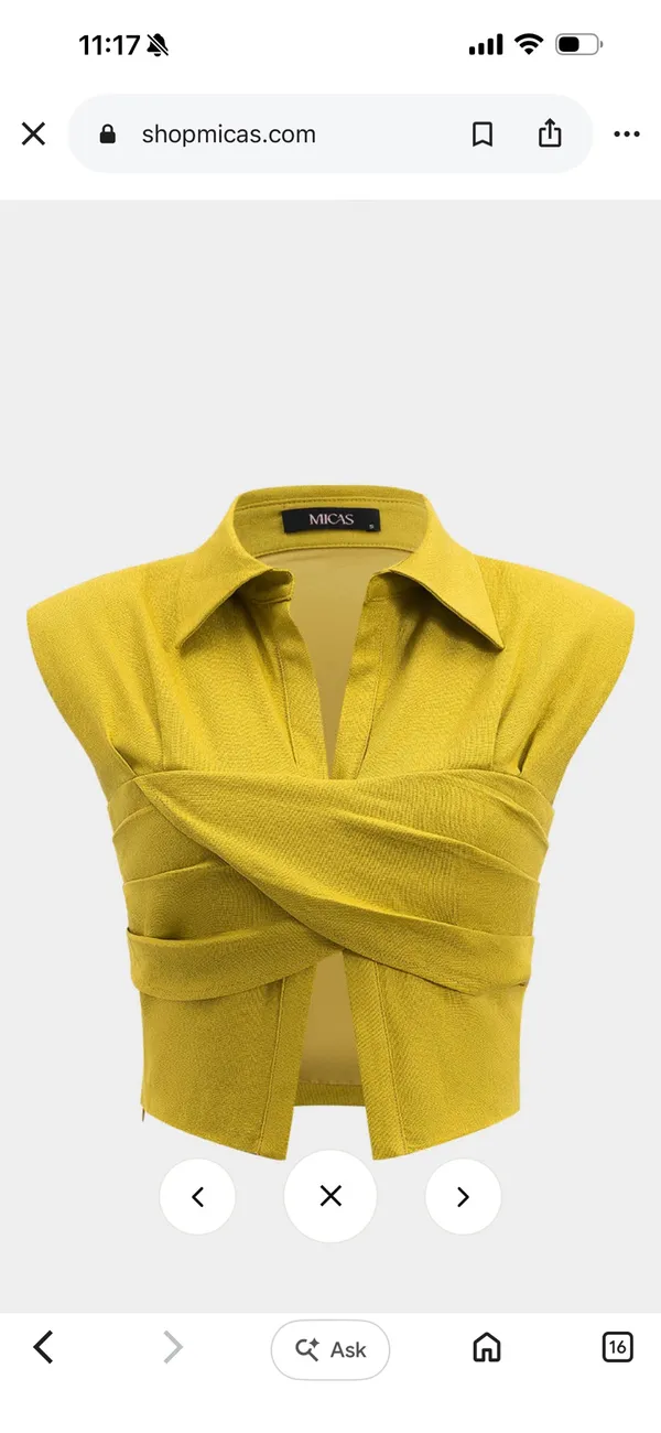 NWT Micas Linen Crossed Ruched Tank Top - Image 2
