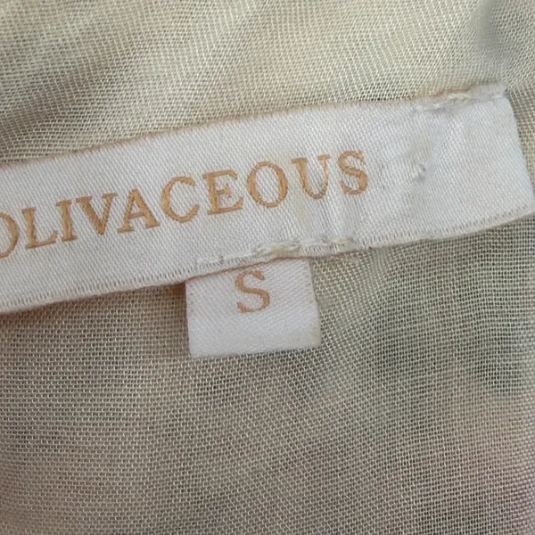 Olivaceous Floral Linen Dress Sz S Cottage Romantic Coquette English Garden - Image 7