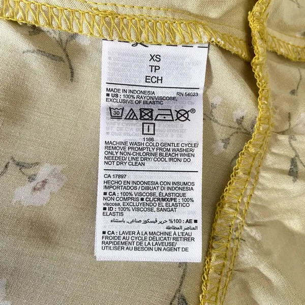 NWT Old Navy‎ Smock Cami Sundress Mini Ruffle Hem Yellow Floral Summer Size XS - Image 7