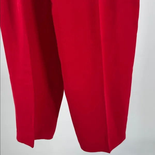 Chaus Red Women's 100% silk pants office 10 holiday professional party casual - Image 8
