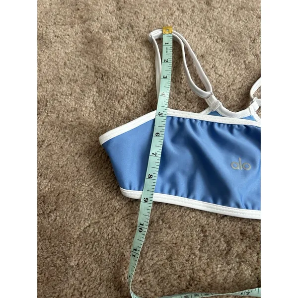 Alo Yoga Airlift Charger Bra Crystal Clear Blue/White XXS New RARE - Image 8