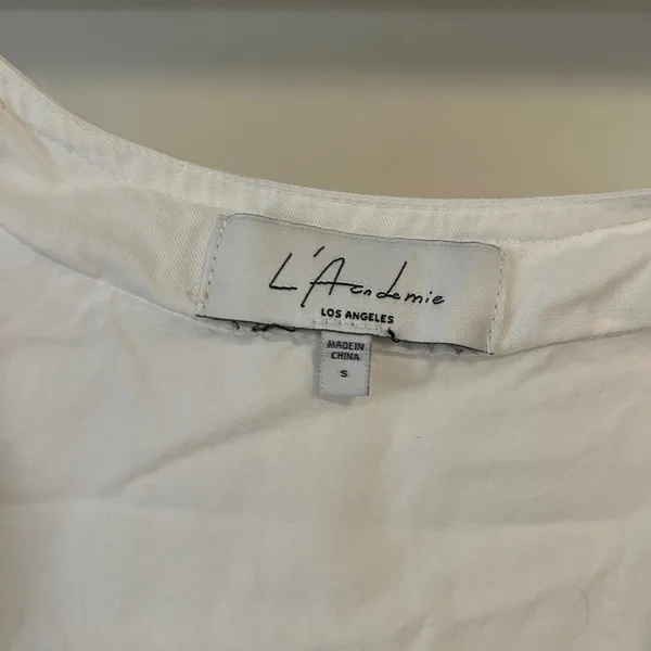 L'Academie white Mini Dress with Puff Sleeves FINAL PRICE - Image 2