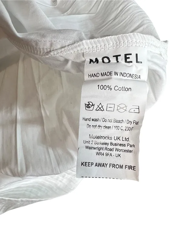 Motel Rocks Asada Pleated Waist Midi Skirt In Poplin White Size Medium NWT - Image 10