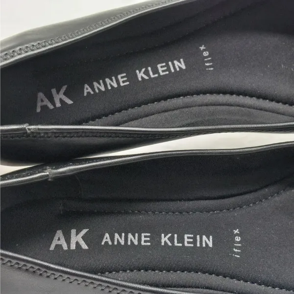 Anne Klein Womens Ballet Flats Size 8 Black Slip On Pointed Toe Shoe Office Chic - Image 5