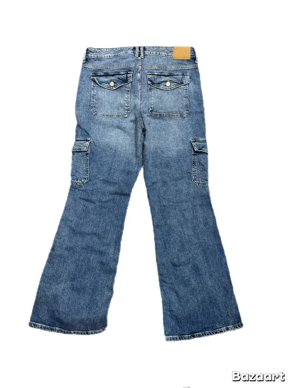 Aeropostale Blue Wide Leg Cargo Jeans 14 - Image 2