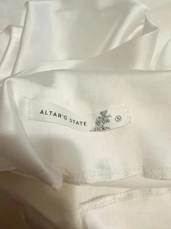 Altar'd State Satin White Mini Dress - Image 5