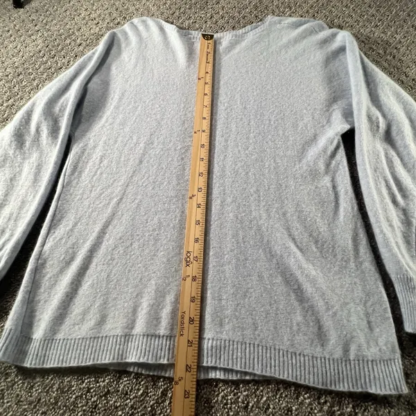 Bianco &‎ Blu Sweater Womens M Blue Cashmere Silk Wool Blend Boat Neck Italy - Image 8