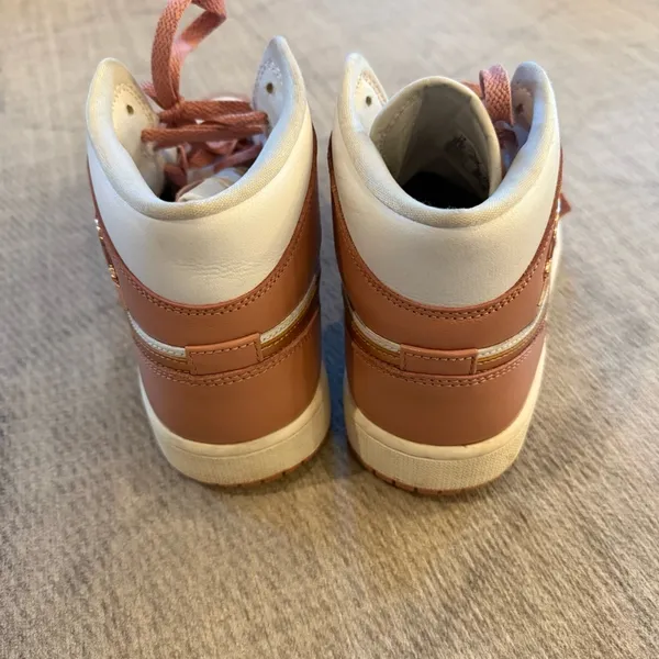 Air Jordan 1 Mid SE Red Stardust Sail Pink Sneakers Women’s 10 - Image 7
