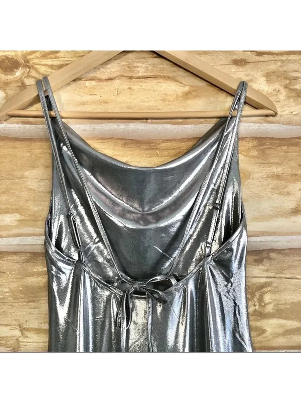 Rare London Urban Outfitters backless metallic formal dress size M - Image 7
