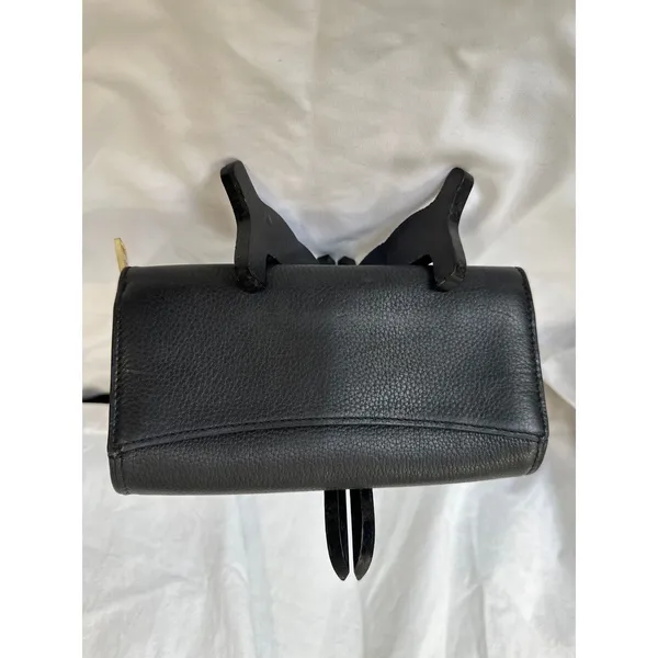 Tory Burch Britten Pebbled Leather Envelope Black Wallet EUC - Image 2