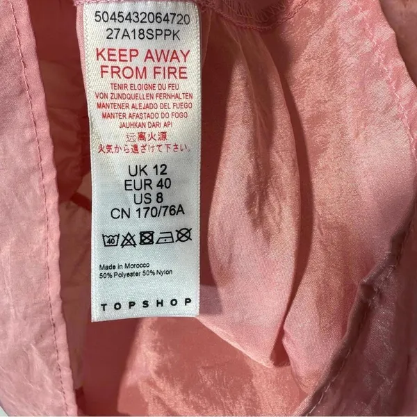 NEW Topshop Taffeta Lantern Mini Skirt Light Pink Size:‎ 8 - Image 4