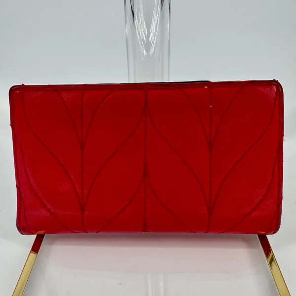 Kate Spade Briar Lane Mikey Wallet Red Quilted Cow Leather Gold One Size - Image 2