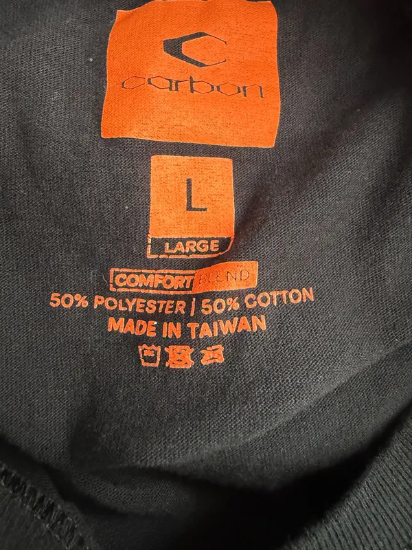 Carbon 38 Mens Black Short Sleeve Tee with Orange Logo - Image 4