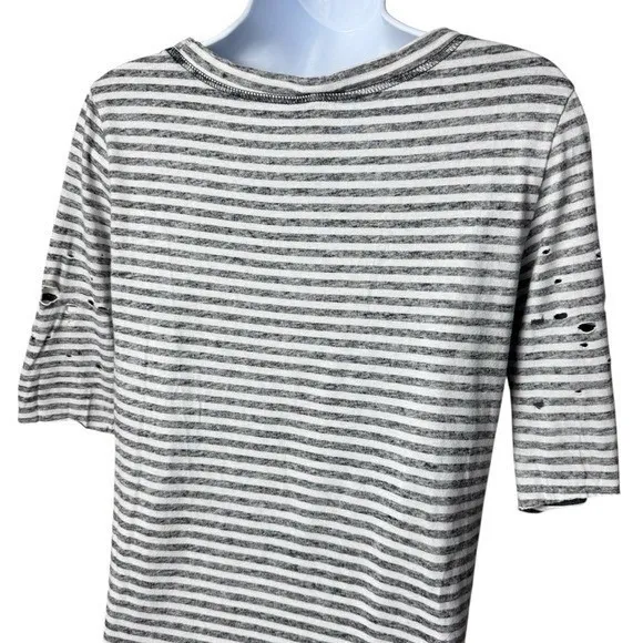 Free People Stripe Distressed Top Beetlejuice Asymmetrical Halloween Grunge XS - Image 6