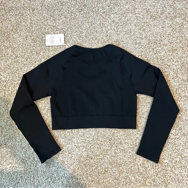 NWT Acta Ribbed Seamless Long Sleeve Shirt in Black Size XL - Image 7