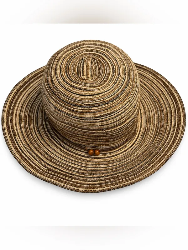CTR Summit Crushable Straw Hat Brown Mix M/L UPF 40+ Packable Sun Hat NWT - Image 3