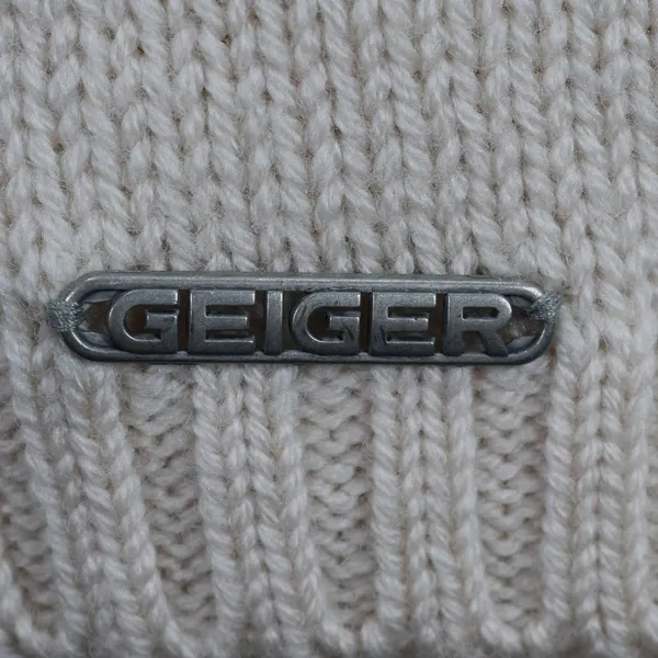 Geiger Cream Wool Cable Knit Mock Neck Sweater Basketweave White Austrian - Image 4