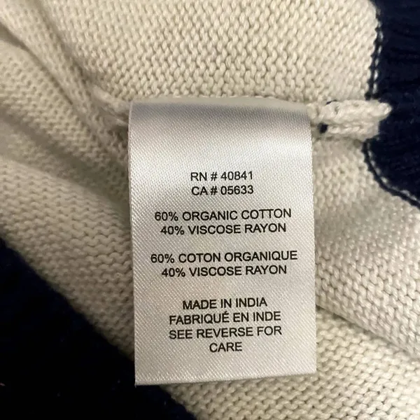 Aventura Schaffer Fair Isle Sweater Organic Cotton‎ Ivory Navy Orange Size Large - Image 4