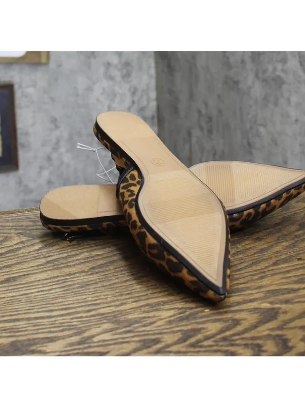 NEW A New Day London Lace Slingback Bow Flats 94303556 Cheetah Brown Multi 7.5M - Image 6