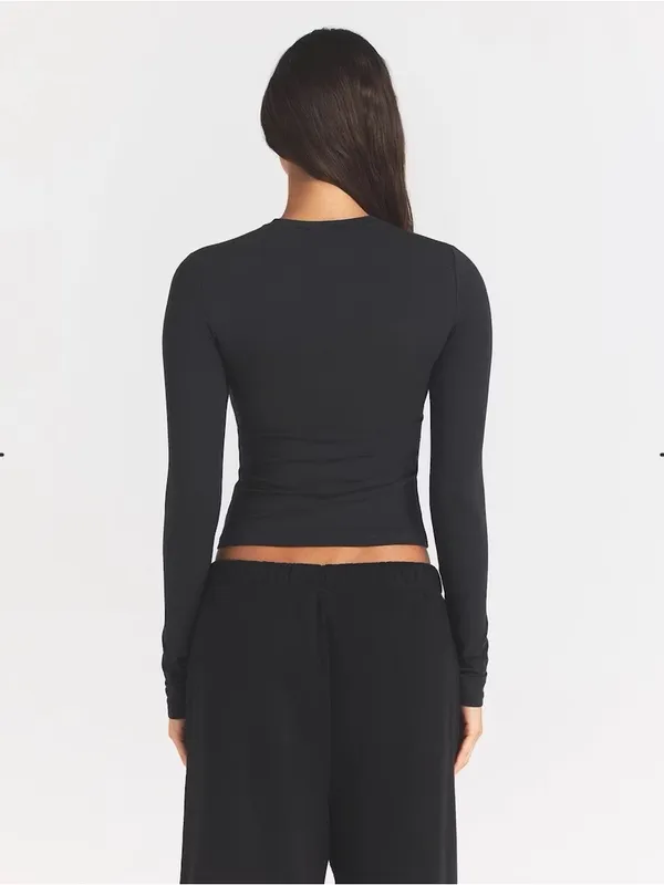 Skims cotton Jersey long sleeve shirt soot NWT small $56 - Image 2