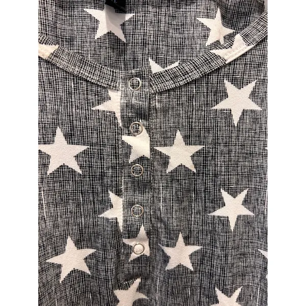 Cynthia Rowley Womens XL Star Print Pajama Set Black White Henley Joggers Lounge - Image 3
