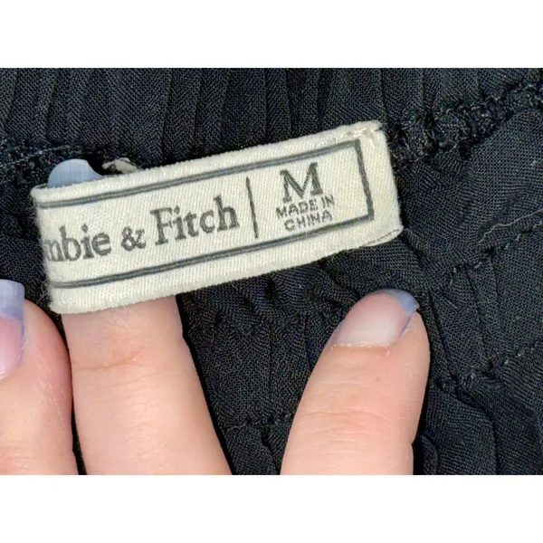 Abercrombie & Fitch Black Pink Green Floral Embroidered Mini Dress Womens Size M - Image 4