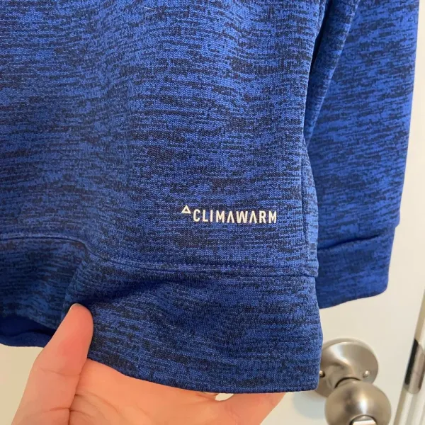 EUC | Adidas women’s dark‎ blue black climawarm logo active hoodie — small - Image 6