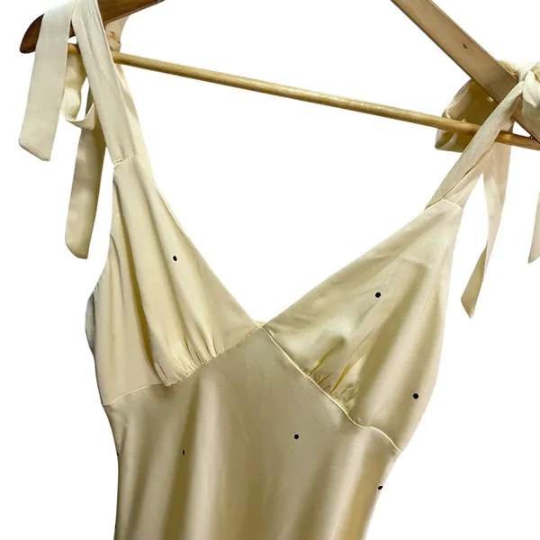 Miss Selfridge Cream/black Polka Dot Chiffon‎ Dress 6 - Image 3