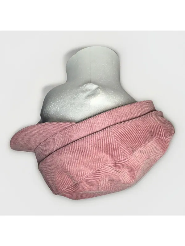 H&M Corduroy Pink Beret Women's Cabby Cap One Size Large - Image 3