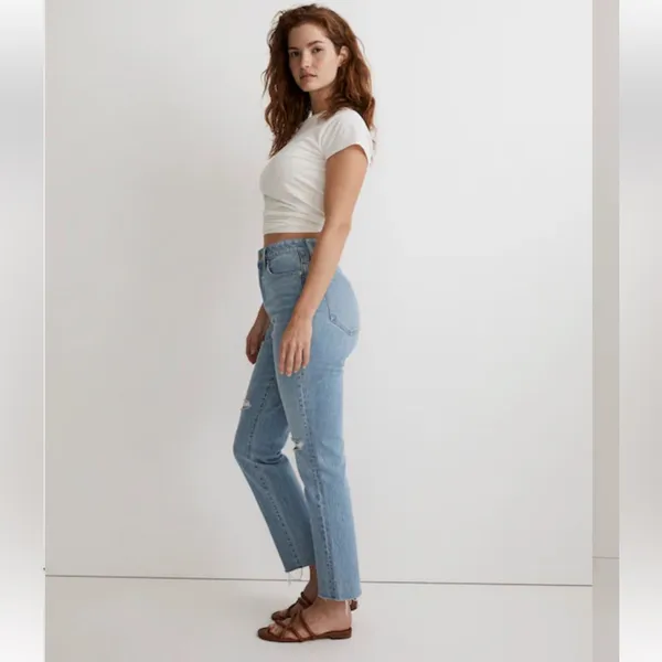 Madewell The Curvy Perfect Vintage Jean Women’s 31 Distressed Blue High Rise - Image 2