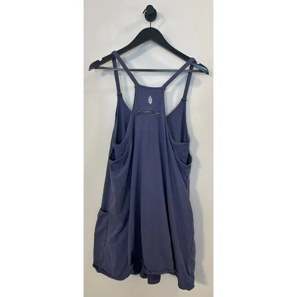 FREE PEOPLE Movement Hot Shot Mini Dress in Blue Indigo Size Large - Image 8