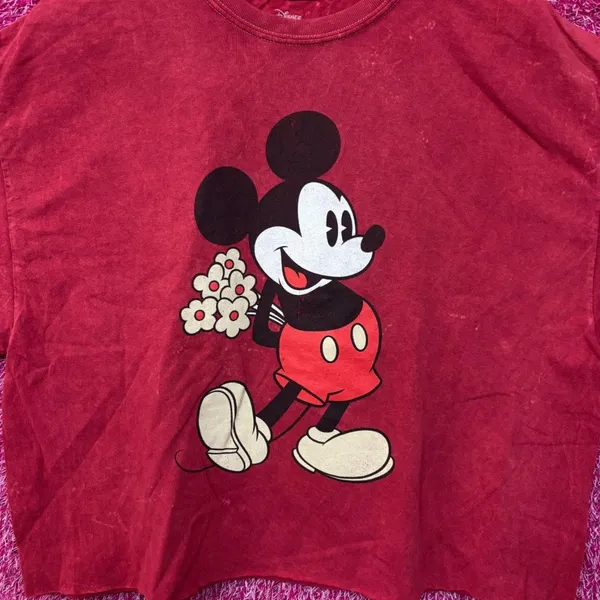 Disney Mickey Mouse Mineral Wash Crop Top size XL - Image 2