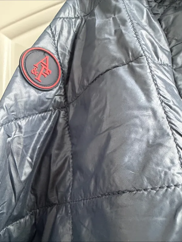Abercrombie & Fitch Quilted Hooded Puffer Jacket - Steel Blue - Image 8