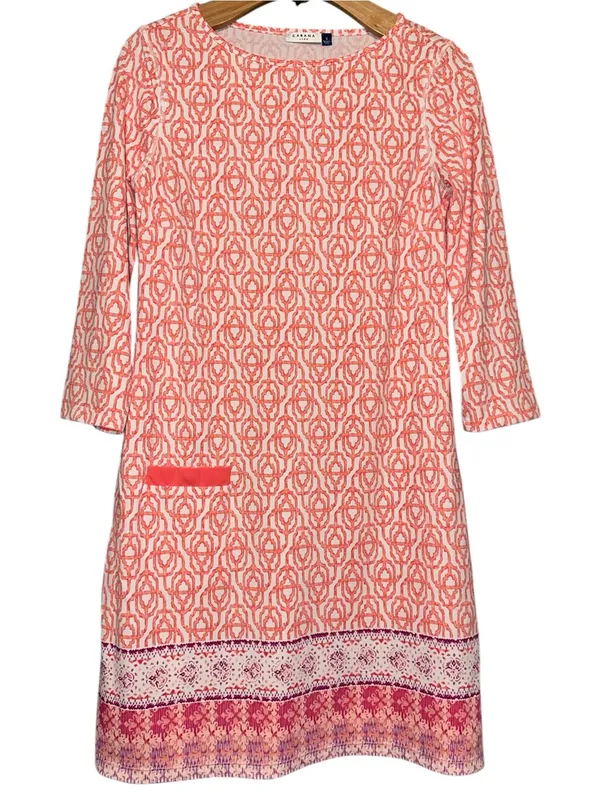Cabana Life Women’s Size S Pink Coral White Medallion Patterned Mini Dress - Image 2