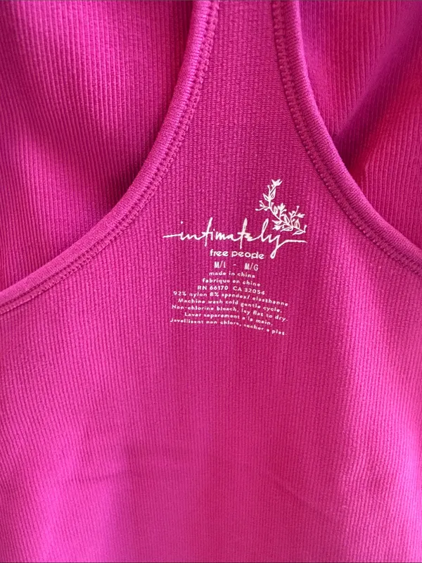 Free People Magenta Ribbed Racerback Tank M/L - Image 3