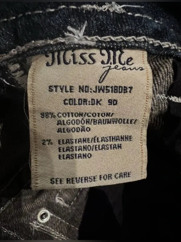MISS ME Low Rise Boot Cut Jean Dark Wash Denim Sz 28 Flap Pockets JW5180B7 Y2K - Image 10